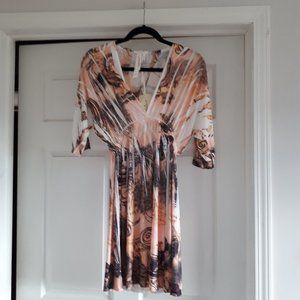 Dress -  Size Large - Brown/Ivory/Coral